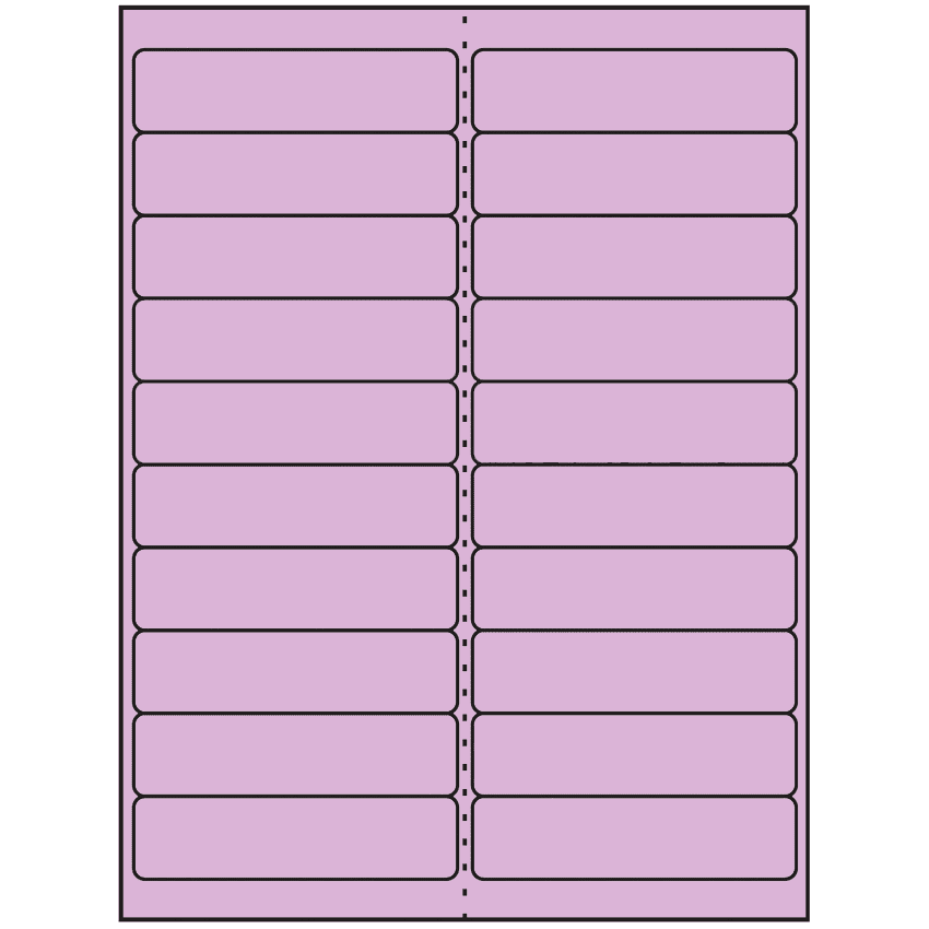 4" x 1" Pastel Purple Rectangular Sheet Labels