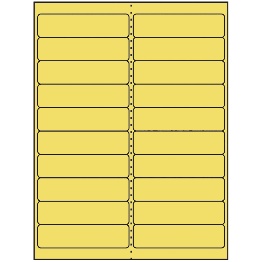 4" x 1" Pastel Yellow Rectangular Sheet Labels