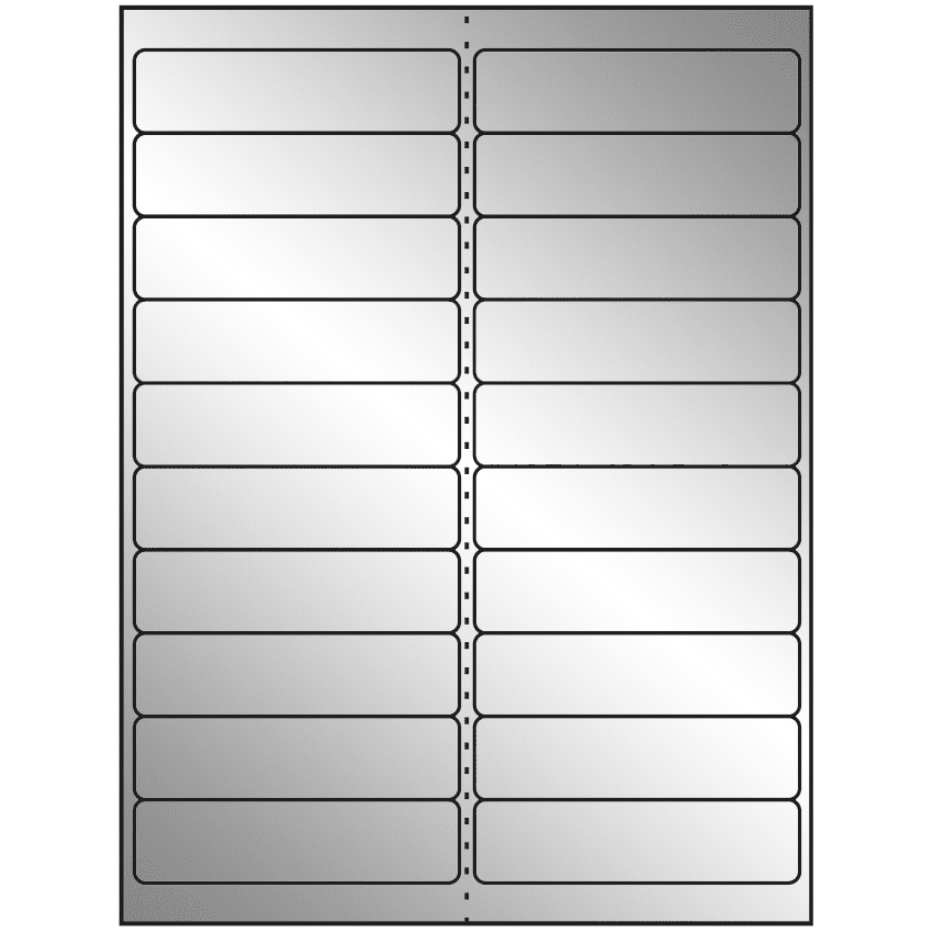 4" x 1" Silver Foil Rectangular Sheet Labels