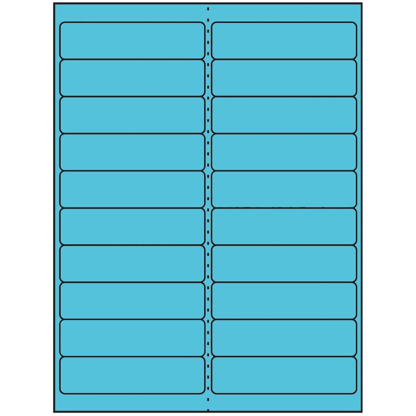 4" x 1" Turquoise Rectangular Sheet Labels
