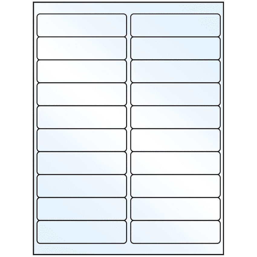 4" x 1" Crystal Clear Rectangular Sheet Labels