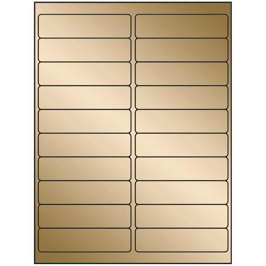 4" x 1" Gold Foil Rectangular Sheet Labels