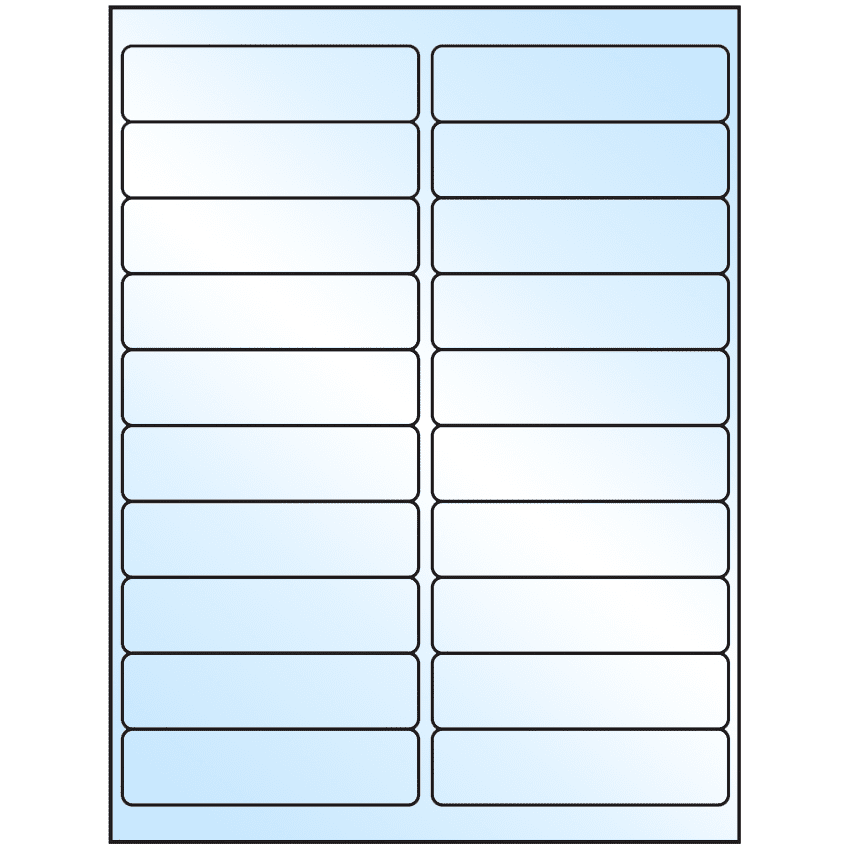 4" x 1" White Premium High Gloss Rectangular Sheet Labels