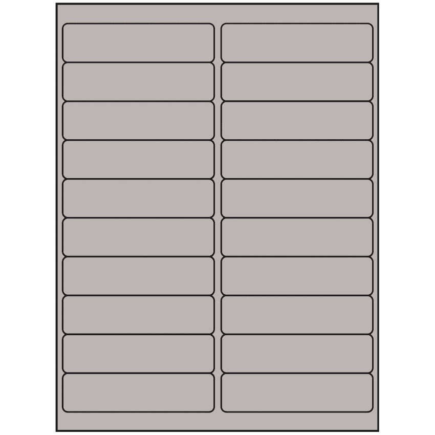 4" x 1" Gray Rectangular Sheet Labels