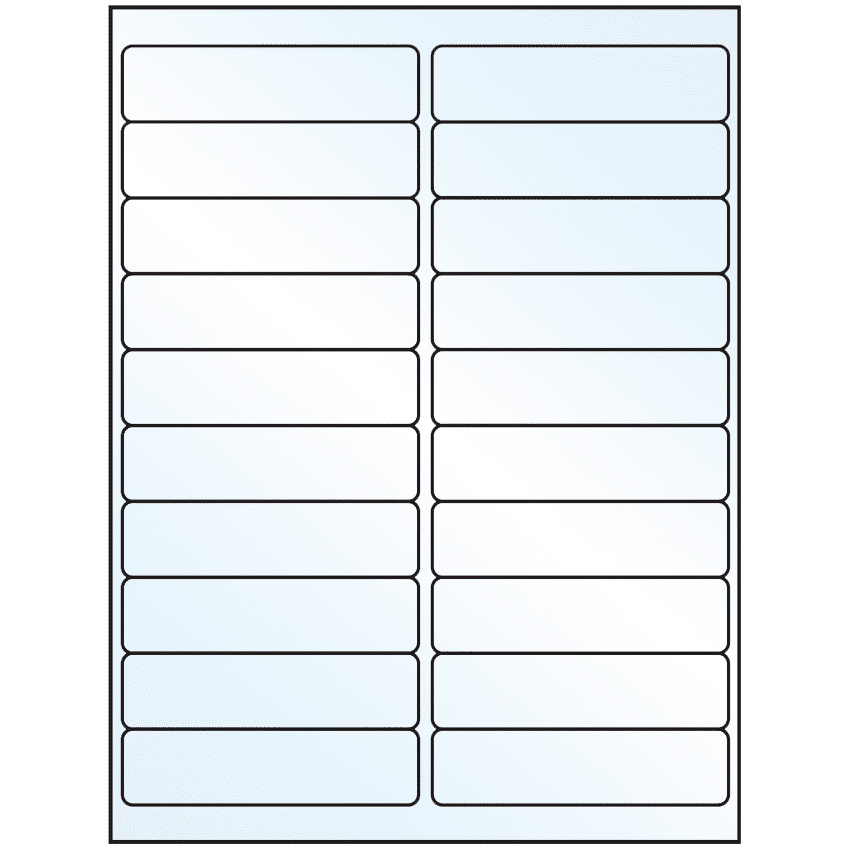 4" x 1" White Mid Gloss Rectangular Sheet Labels