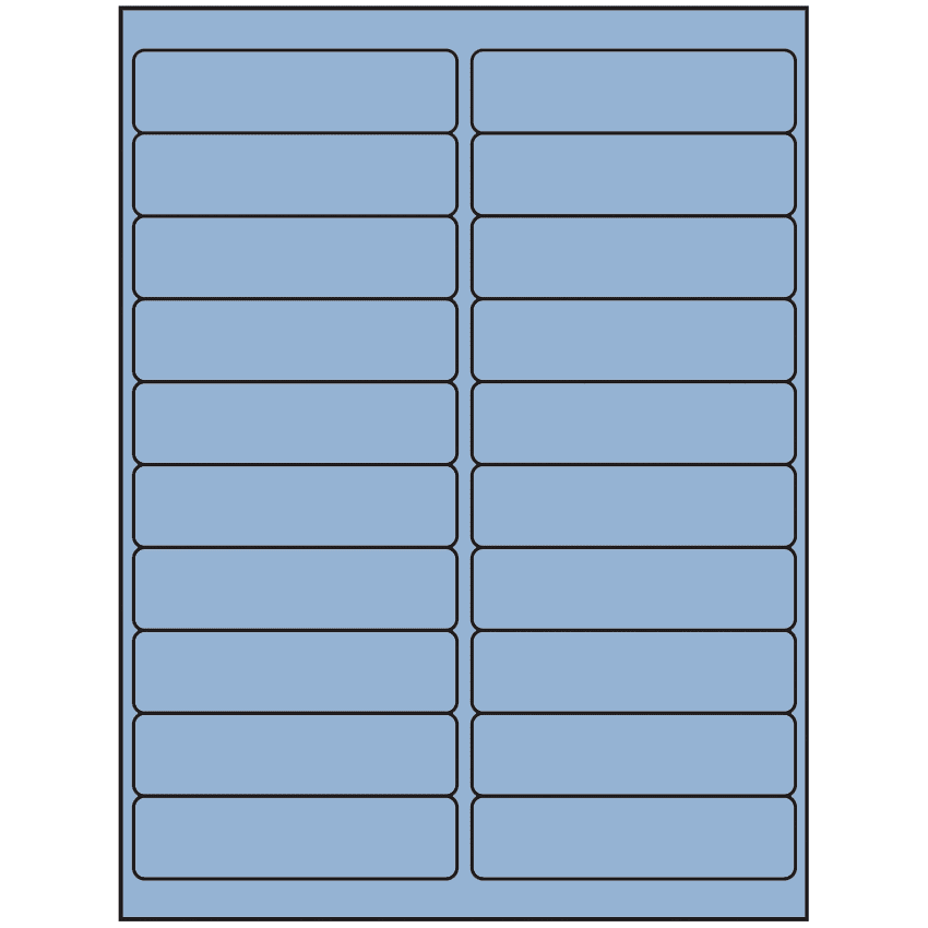 4" x 1" Pastel Blue Rectangular Sheet Labels