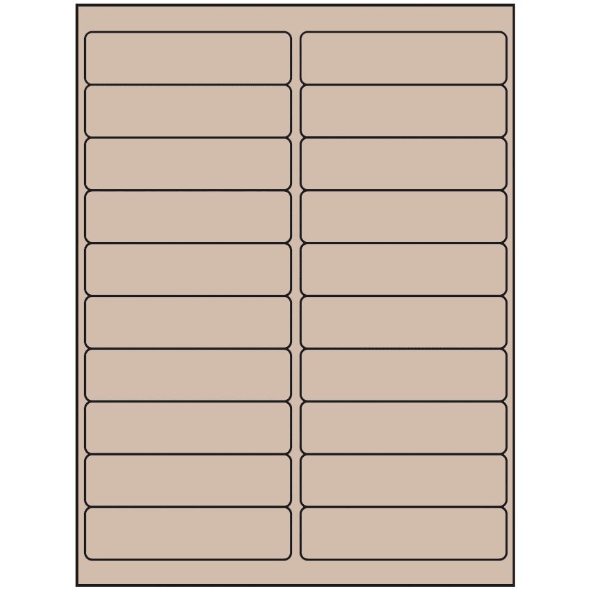 4" x 1" Pastel Tan Rectangular Sheet Labels