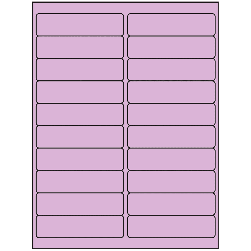 4" x 1" Pastel Purple Rectangular Sheet Labels