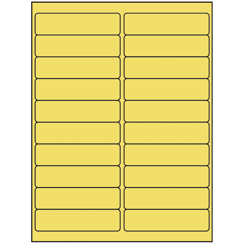 4" x 1" Pastel Yellow Rectangular Sheet Labels