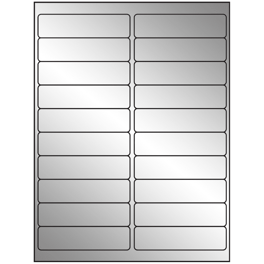 4" x 1" Silver Foil Rectangular Sheet Labels