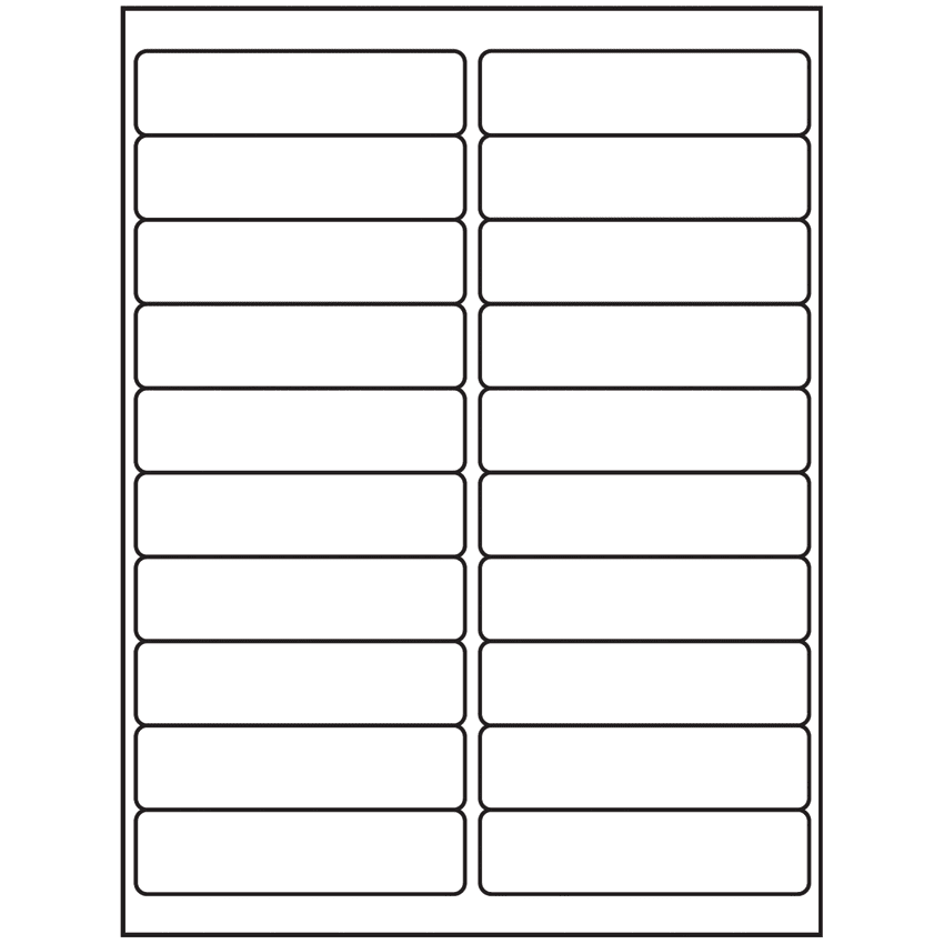 4" x 1" White Rectangular Sheet Labels