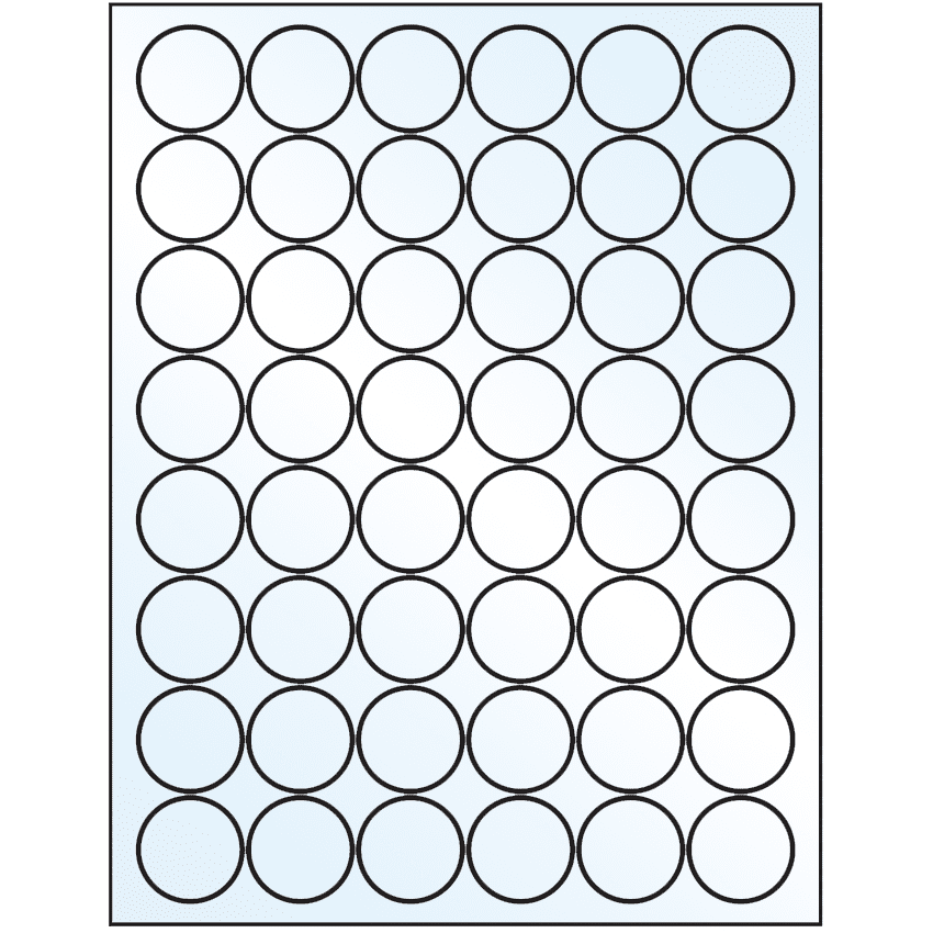 1.25" Crystal Clear Circular Sheet Labels