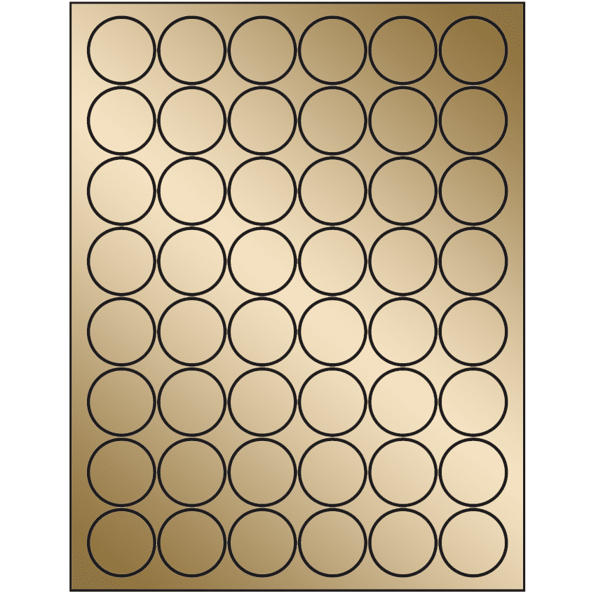 1.25" Gold Foil Circular Sheet Labels