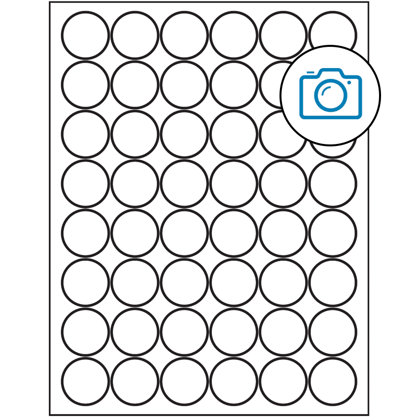 1.25" Photo Gloss Circular Sheet Labels
