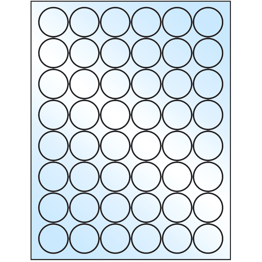 1.25" White Premium High Gloss Circular Sheet Labels