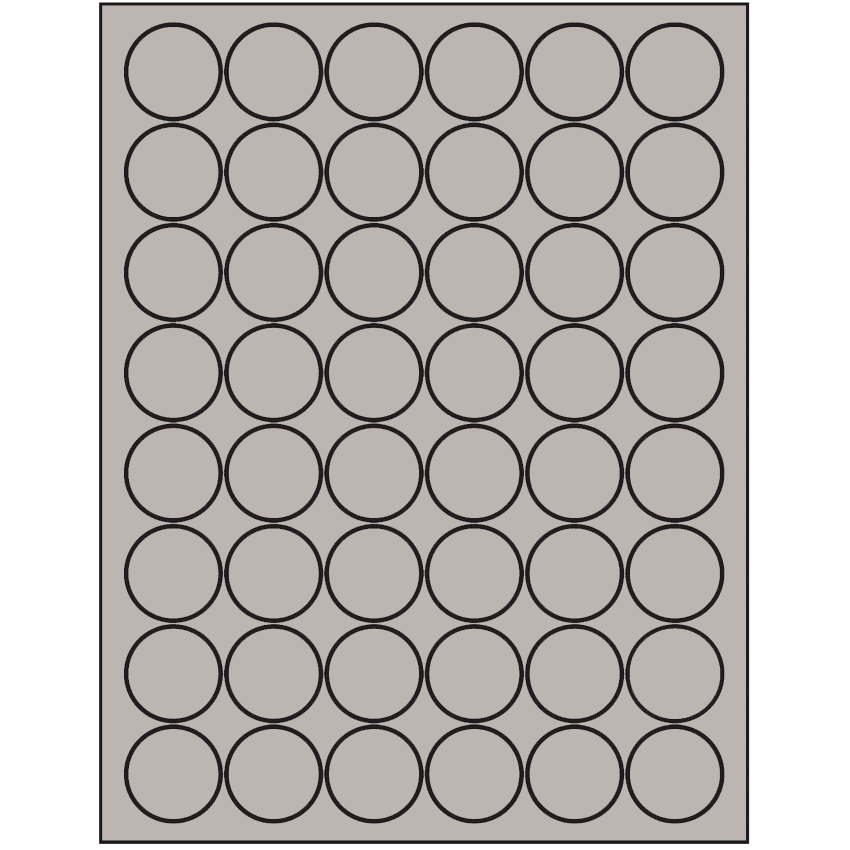1.25" Gray Circular Sheet Labels