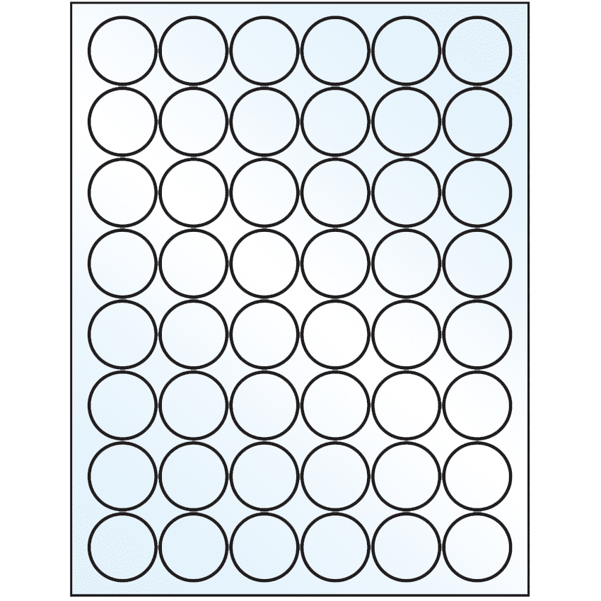 1.25" White Mid Gloss Circular Sheet Labels