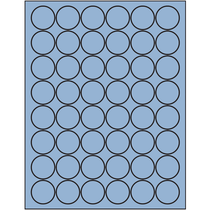 1.25" Pastel Blue Circular Sheet Labels