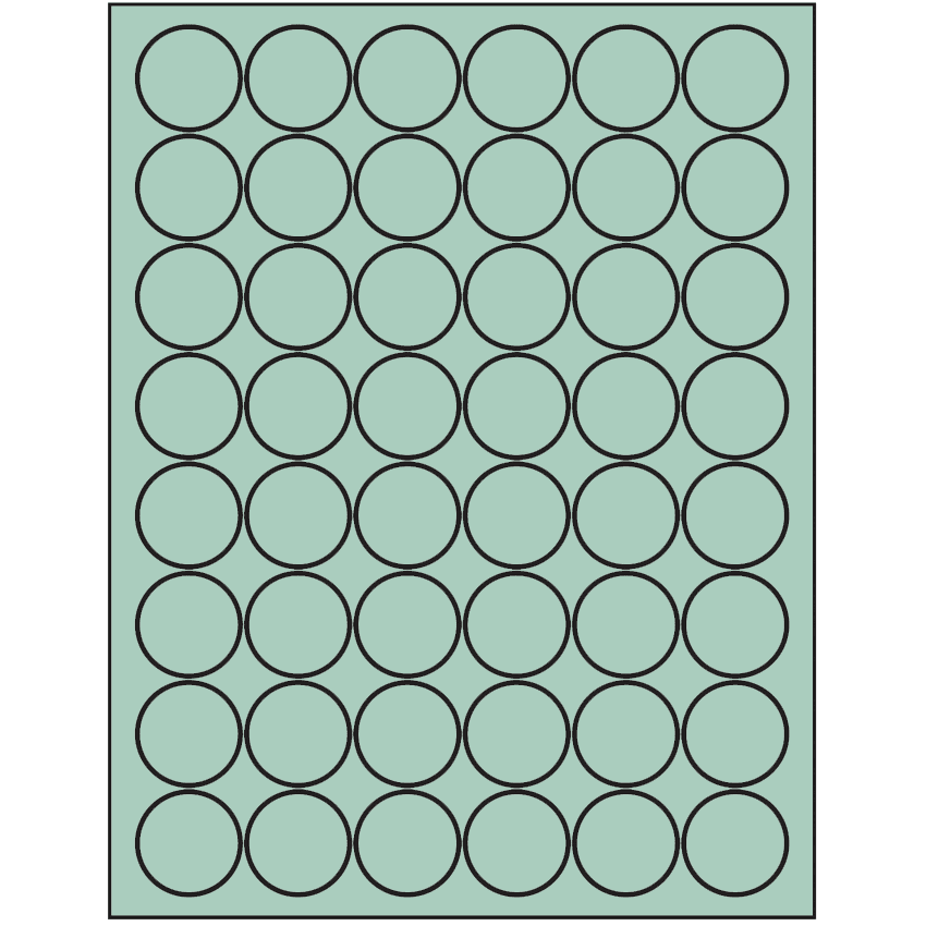 1.25" Pastel Green Circular Sheet Labels