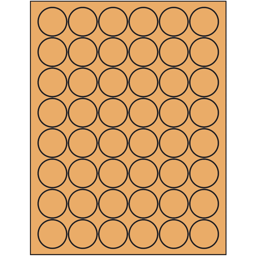 1.25" Pastel Orange Circular Sheet Labels