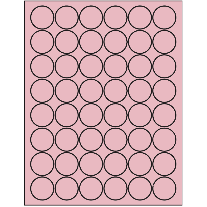 1.25" Pastel Pink Circular Sheet Labels