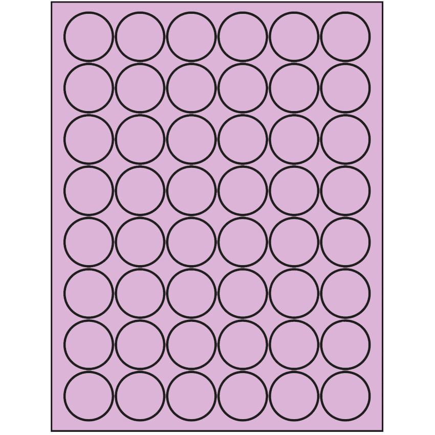 1.25" Pastel Purple Circular Sheet Labels