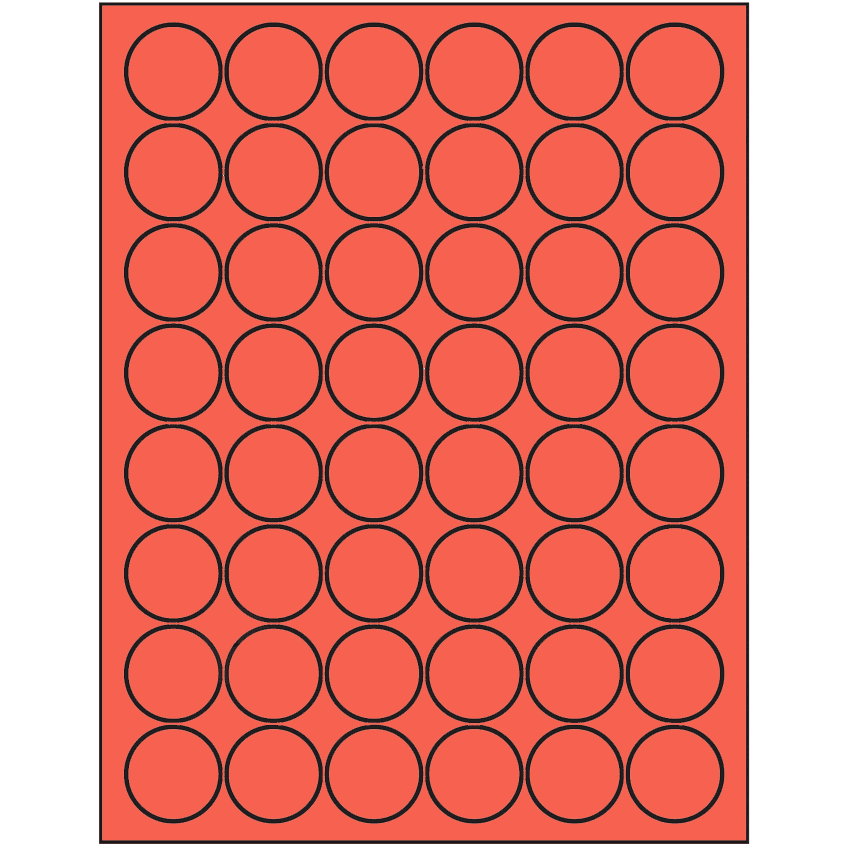 1.25" Red Circular Sheet Labels