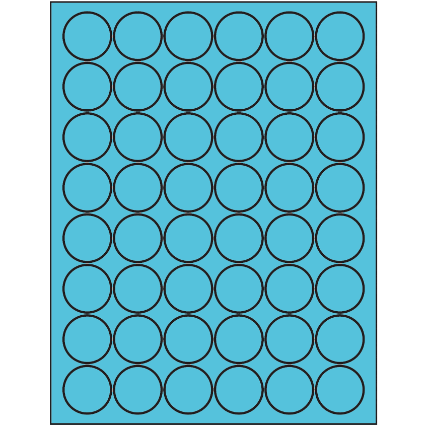 1.25" Turquoise Circular Sheet Labels