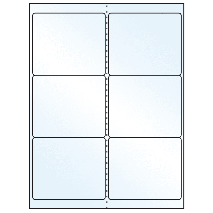 4" x 3.33" Crystal Clear Rectangular Sheet Labels