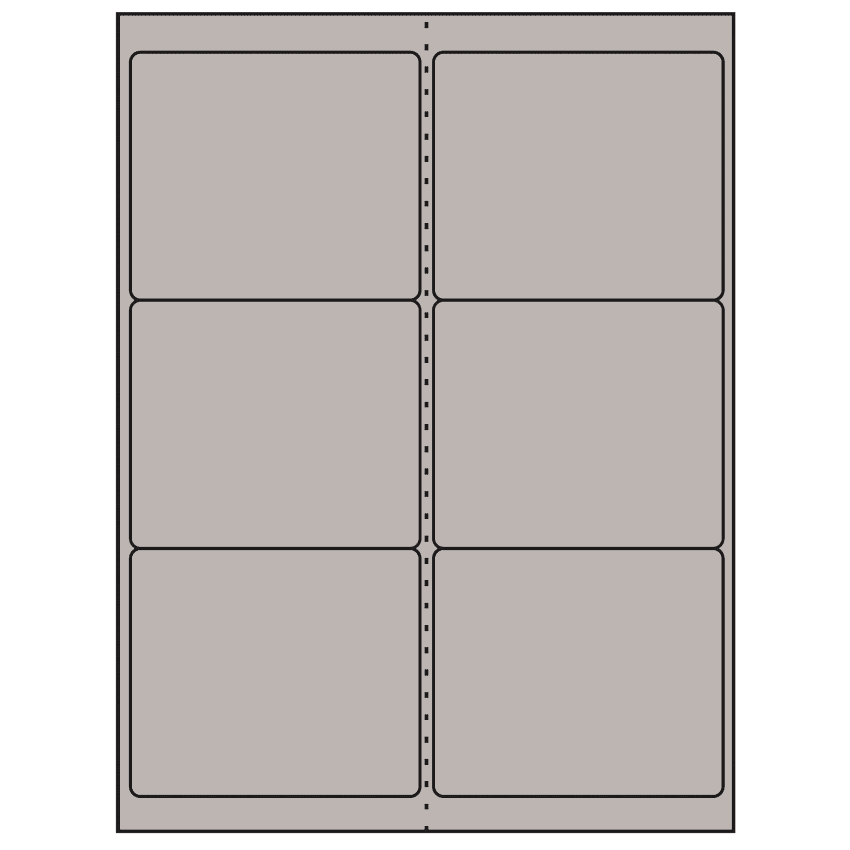 4" x 3.33" Gray Rectangular Sheet Labels