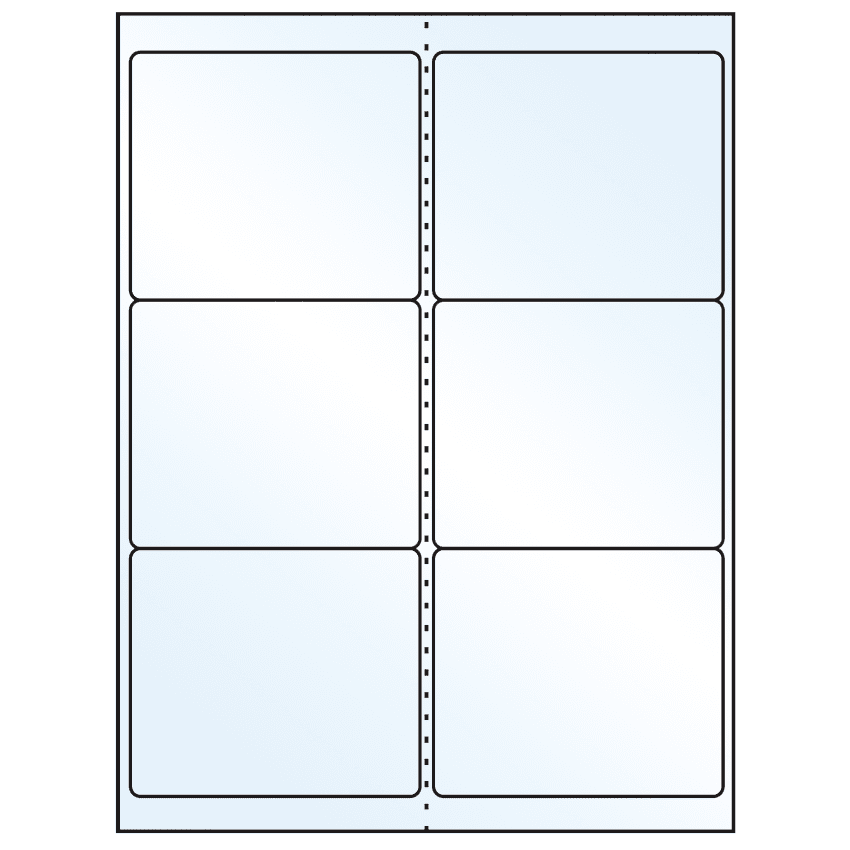 4" x 3.33" White Mid Gloss Rectangular Sheet Labels