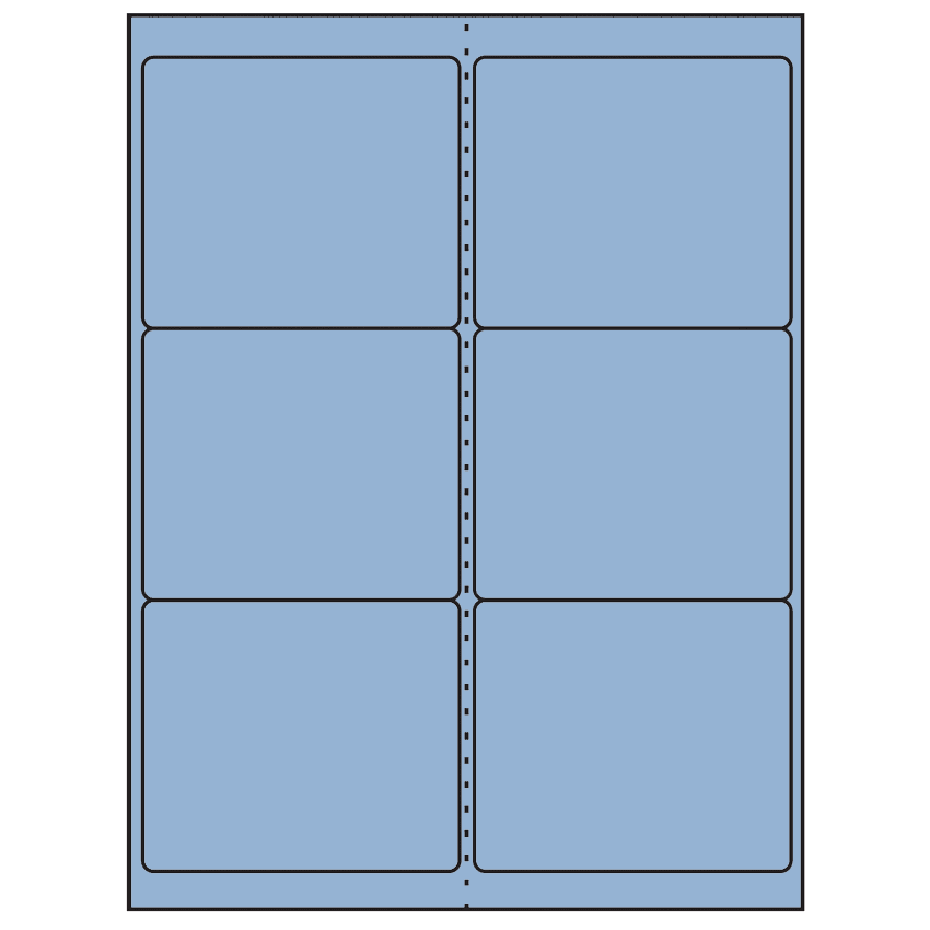 4" x 3.33" Pastel Blue Rectangular Sheet Labels