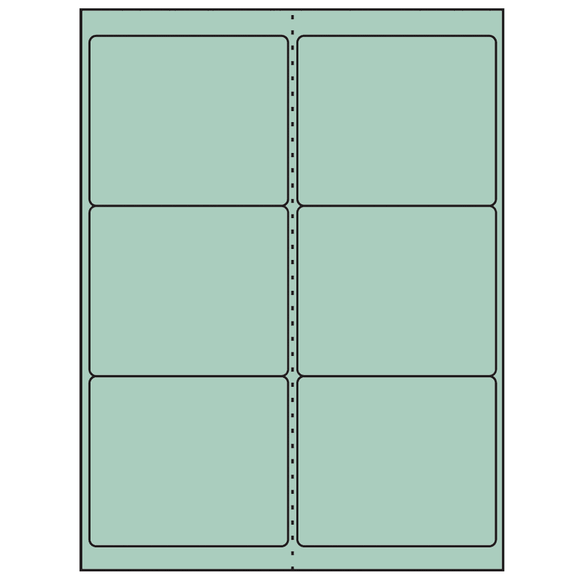 4" x 3.33" Pastel Green Rectangular Sheet Labels