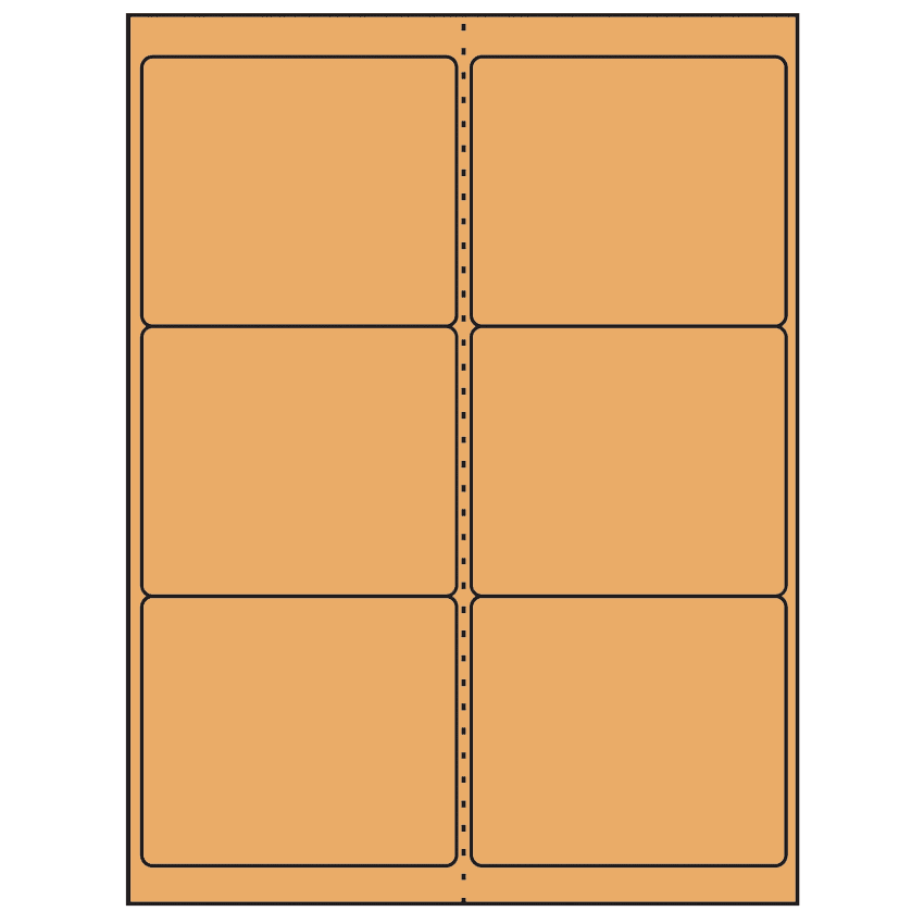4" x 3.33" Pastel Orange Rectangular Sheet Labels