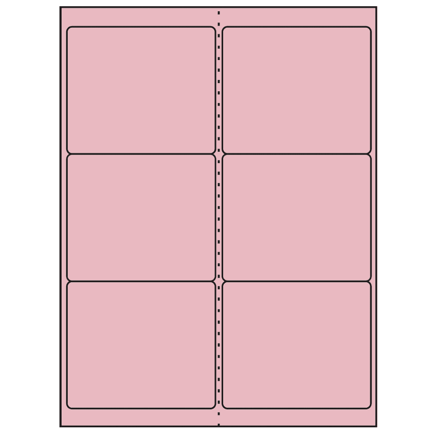4" x 3.33" Pastel Pink Rectangular Sheet Labels
