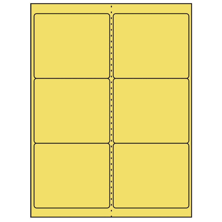 4" x 3.33" Pastel Yellow Rectangular Sheet Labels
