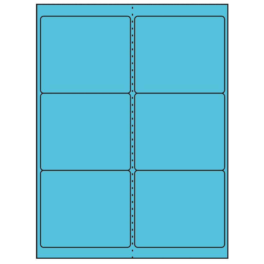 4" x 3.33" Turquoise Rectangular Sheet Labels