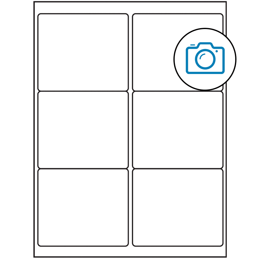 4" x 3.33" Photo Gloss Rectangular Sheet Labels (6-UP)