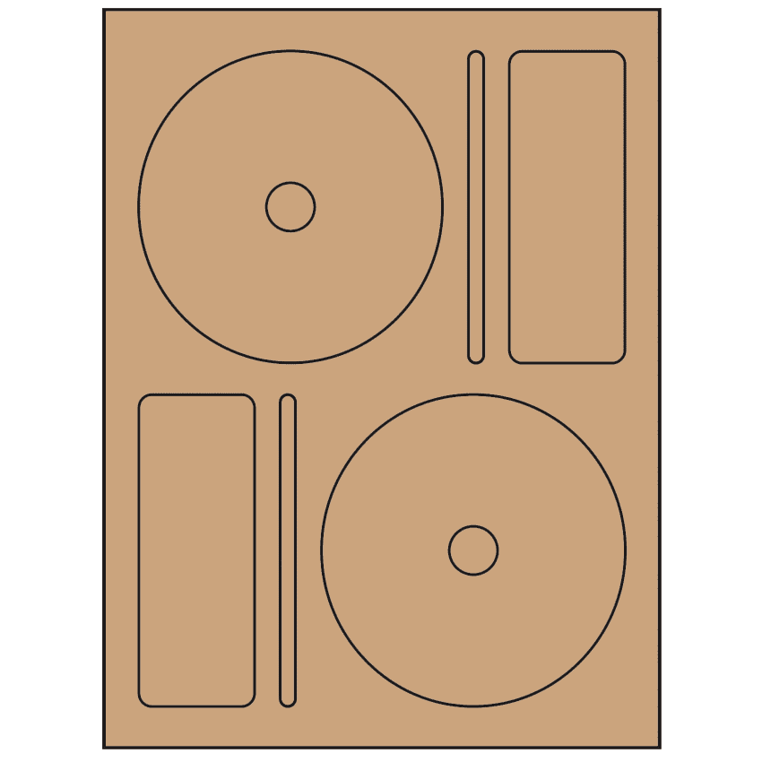 4.656" x 4.656" Brown Kraft Sheet Labels