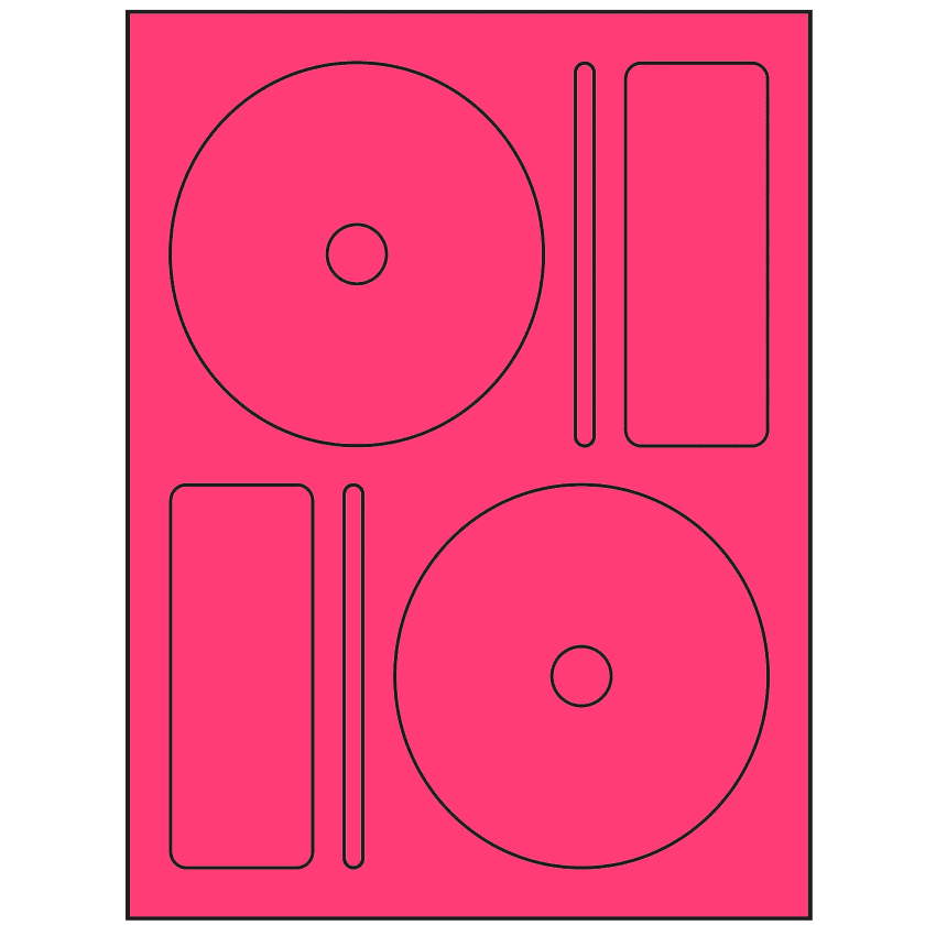 4.656" x 4.656" Fluorescent Pink Sheet Labels