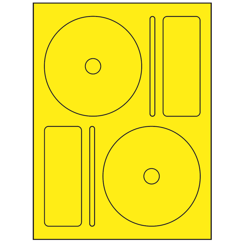 4.656" x 4.656" Fluorescent Yellow Sheet Labels