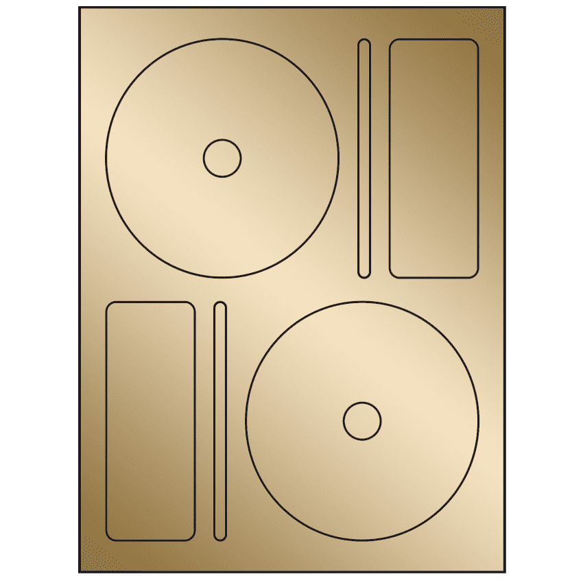 4.656" x 4.656" Gold Foil Sheet Labels