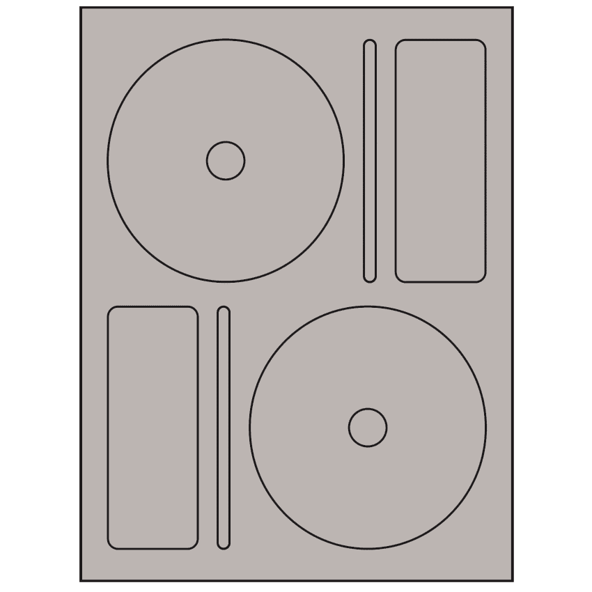 4.656" x 4.656" Gray Sheet Labels