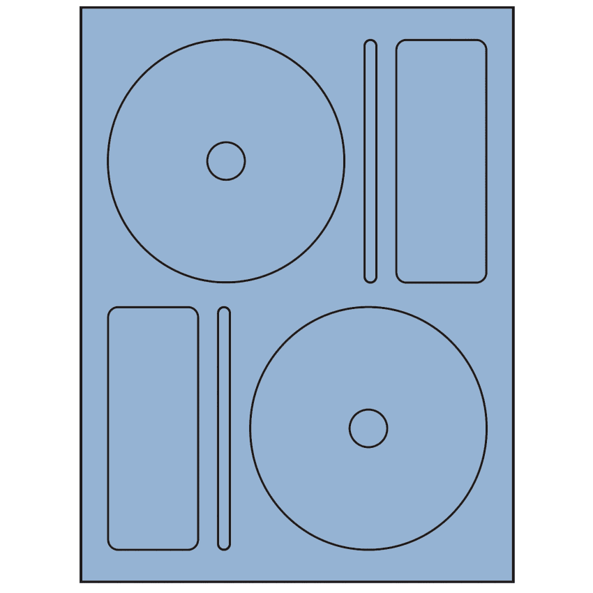 4.656" x 4.656" Pastel Blue Sheet Labels