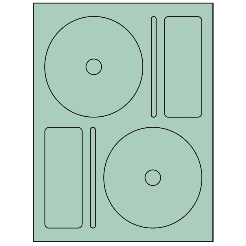 4.656" x 4.656" Pastel Green Sheet Labels