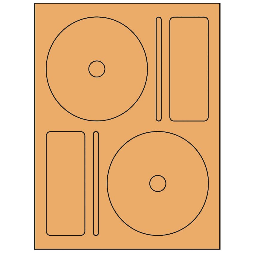 4.656" x 4.656" Pastel Orange Sheet Labels