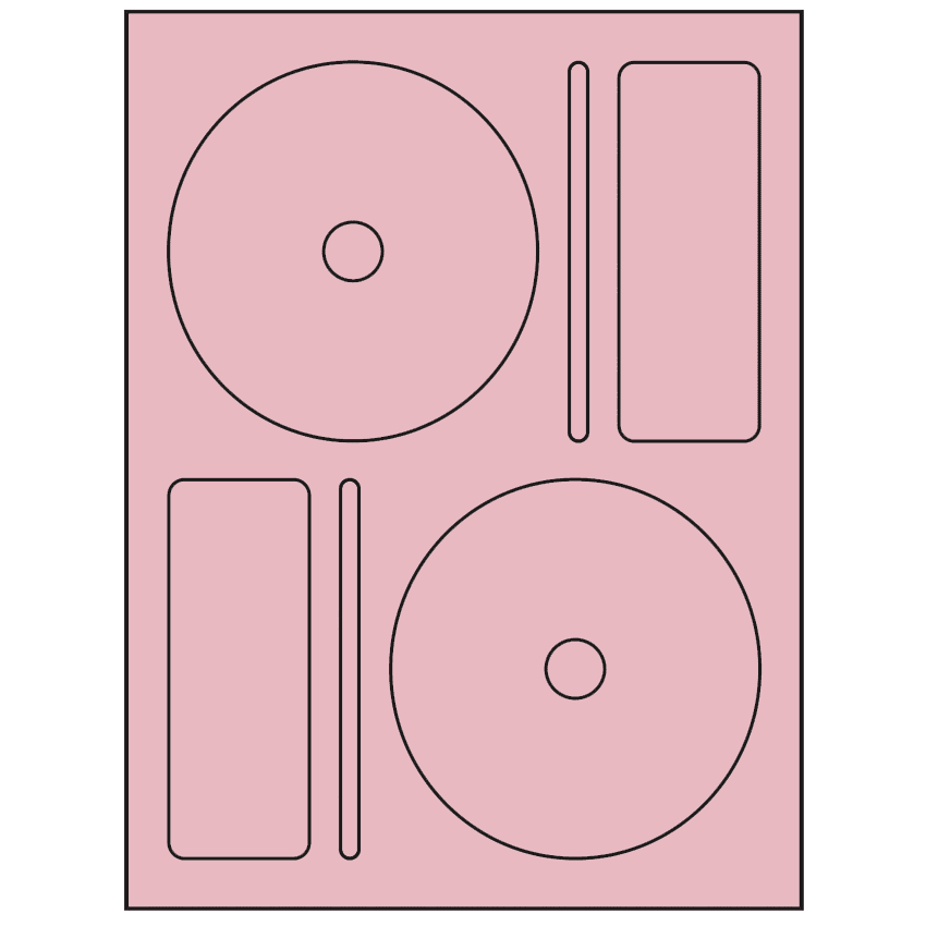 4.656" x 4.656" Pastel Pink Sheet Labels