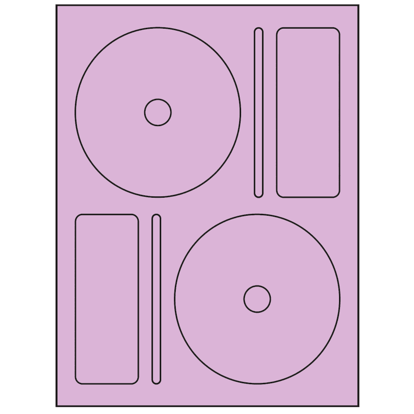 4.656" x 4.656" Pastel Purple Sheet Labels