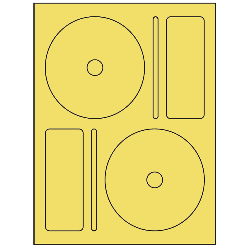 4.656" x 4.656" Pastel Yellow Sheet Labels