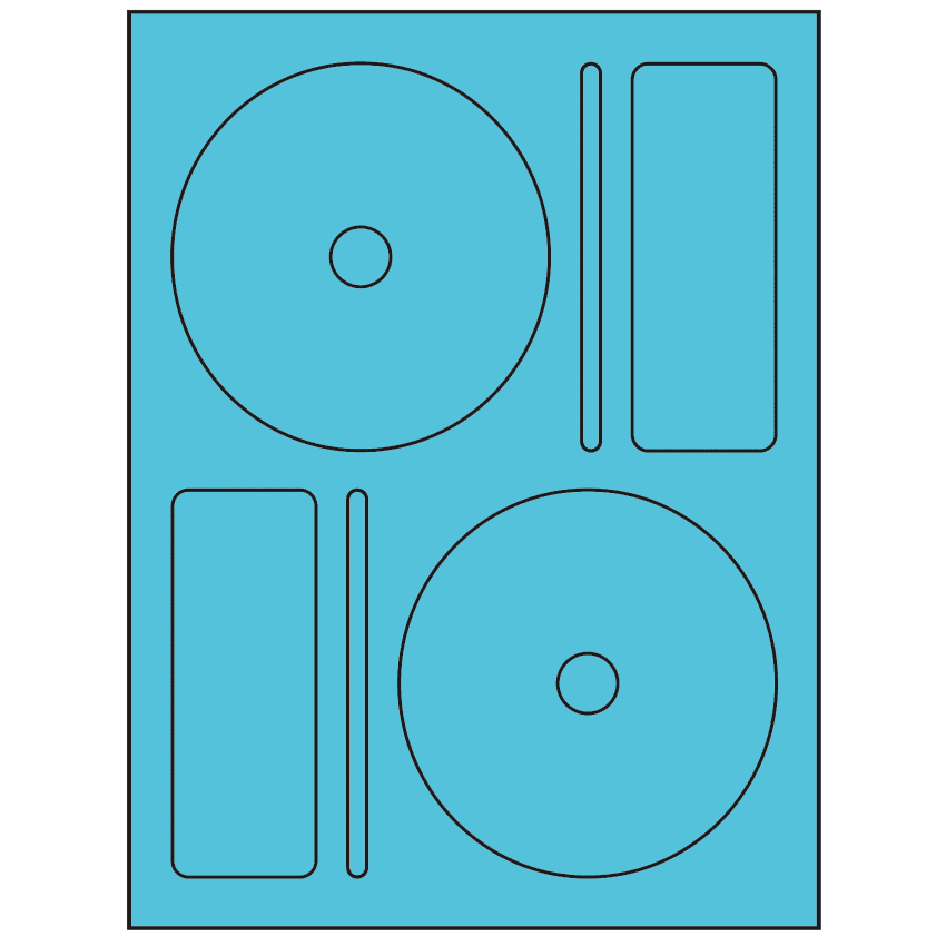 4.656" x 4.656" Turquoise Sheet Labels